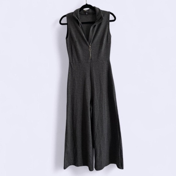 Stradivarius Grey Sleeveless Zip-up Jumpsuit - Picture 1 of 4